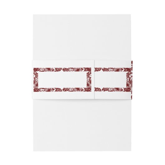 Custom Elegant Bruiloft Wit en Waroon Uitnodigingen Wikkel (Achterkant Voorbeeld)