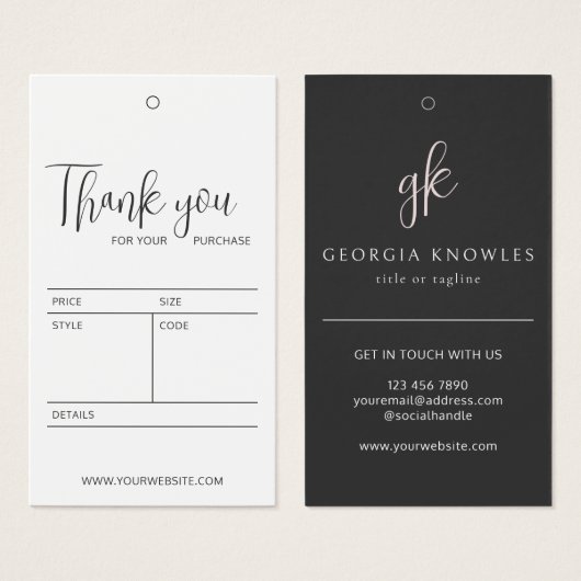 Custom Elegant Business Branded Prijs Hang Label Visitekaartje (Voorkant /achterkant)