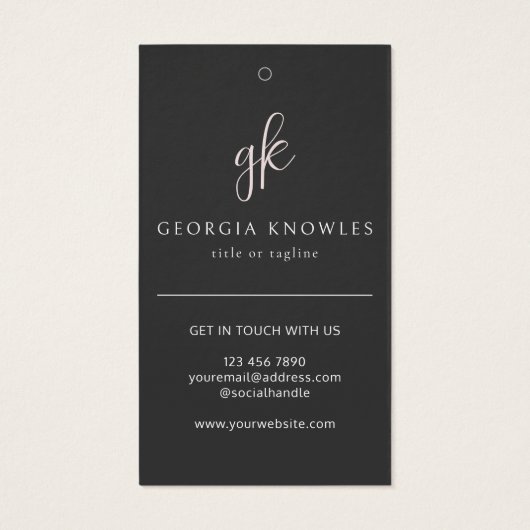 Custom Elegant Business Branded Prijs Hang Label Visitekaartje (Achterkant)