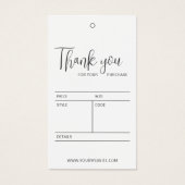 Custom Elegant Business Branded Prijs Hang Label Visitekaartje (Voorkant)