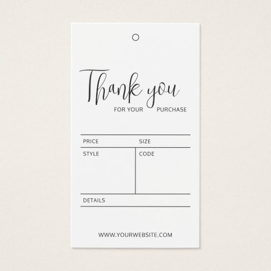 Custom Elegant Business Branded Prijs Hang Label Visitekaartje (Voorkant)