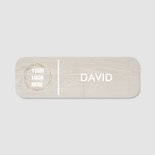 Custom Elegant Business Logo Basic Medewerker Pers Naamplaatje (Voorkant)