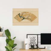 CUSTOM Elegant Cherry Blossom Pattern Art Poster (Thuiskantoor)