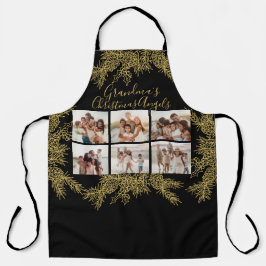 Custom Elegant Christmas Photo Collage Grandma's Schort