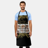 Custom Elegant Christmas Photo Collage Grandma's Schort (Gedragen)