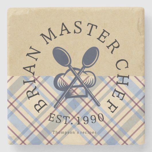 Custom elegant classic farmhouse artwork kraft  stenen onderzetter (Voorkant)