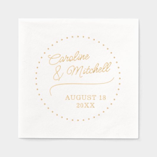 Custom Elegant Classy paar namen Folie Servetten (Voorkant)