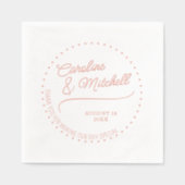 Custom Elegant Classy Paar Namen Roos Gold Folie Servetten (Voorkant)