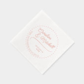 Custom Elegant Classy Paar Namen Roos Gold Folie Servetten (Rechts)