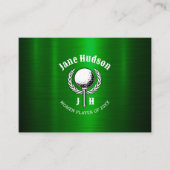 Custom Elegant Dames Golf Monogram Ontwerp Visitekaartje (Voorkant)