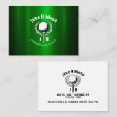 Custom Elegant Dames Golf Monogram Ontwerp Visitekaartje (Voorkant / Achterkant)