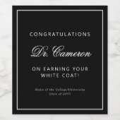 Custom Elegant Doctor White Coat Gefeliciteerd Wijn Etiket (Enkel label)
