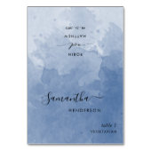 Custom Elegant Dusty Blue Waterverf Place Card Kaart (Voorkant)