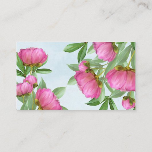 Custom Elegant Eenvoudig Stijlvol Roze Chique Bloe Visitekaartje (Achterkant)