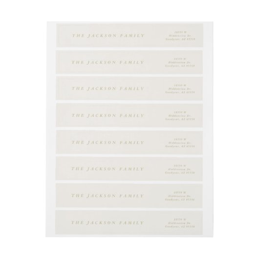 custom elegant family name cream return address (Vel)