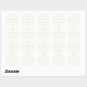 Custom Elegant Faux Gold Merry Christmas Sneeuwvlo Ronde Sticker (Vel)