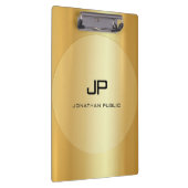 Custom Elegant Faux Gold Monogram Classic Sjabloon Klembord (Rechts)