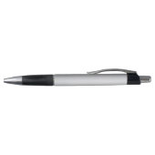Custom Elegant Faux Silver Sjabloon Naam Zwart Pen (Bovenkant)