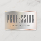 Custom Elegant Faux Silver Sjabloon Oceanië Visitekaartje (Voorkant)