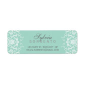 CUSTOM  elegant filigraan damast mint groen Etiket (Voorkant)