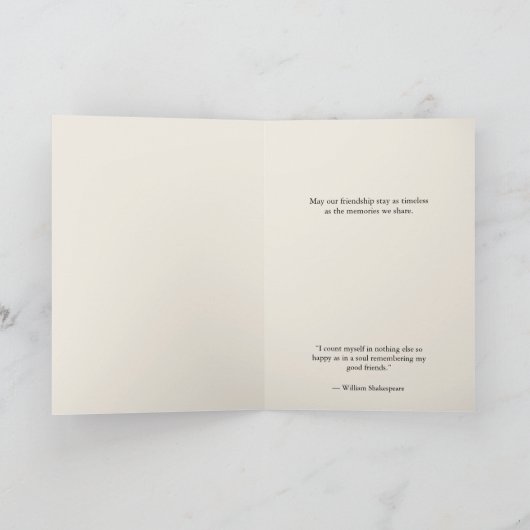 Custom Elegant Floral Vriendschap Quote Verjaardag Kaart (Binnen)