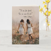 Custom Elegant Floral Vriendschap Quote Verjaardag Kaart (Gele Bloem)