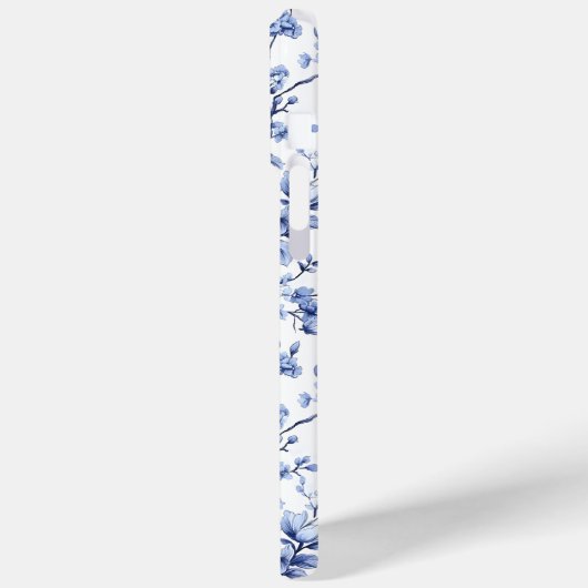 Custom Elegant Frans Blauw Bloemen Gift Case-Mate iPhone Case (Achterkant / Links)