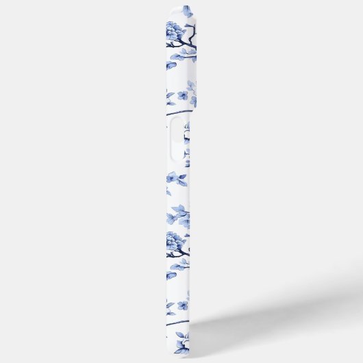 Custom Elegant Frans  Blauw Bloemen Gift Case-Mate iPhone Case (Achterkant / Rechts)