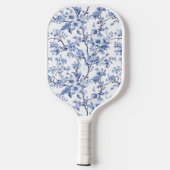 Custom Elegant Frans  Blauw Bloemen Gift Pickleball Paddle (Achterkant)