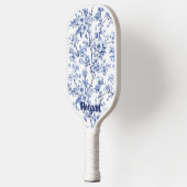 Custom Elegant Frans  Blauw Bloemen Gift Pickleball Paddle (Links)