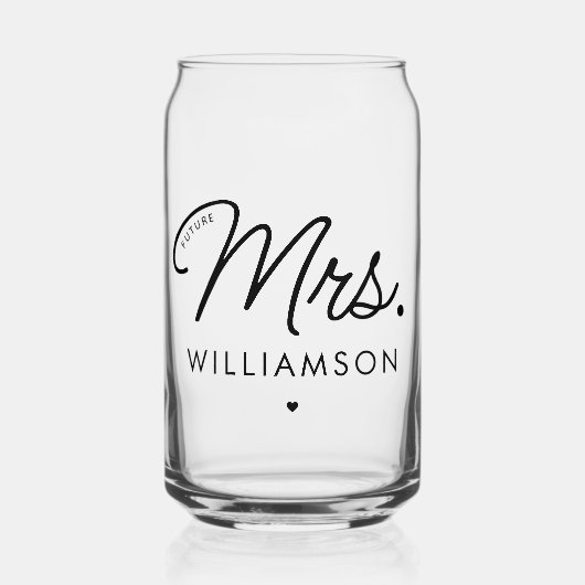 Custom Elegant Future Mrs Modern Verloving Blikvorm Glas (Voorkant)