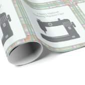 Custom Elegant Gelukkig Naaimachine Dag DIY Art Cadeaupapier (Rol Hoek)