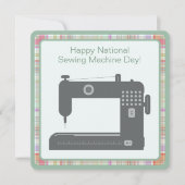 Custom Elegant Gelukkig Naaimachine Dag DIY Art Feestdagenkaart (Voorkant)