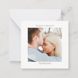 Custom Elegant Gold Holiday Photo Wenskaart Notitiekaartje