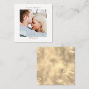 Custom Elegant Gold Holiday Photo Wenskaart Notitiekaartje