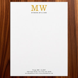 Custom Elegant Gold Initials Monogram Personalized Briefhoofd