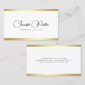 Custom Elegant Gold Look Modern Calligrafie Script Visitekaartje (Voorkant / Achterkant)