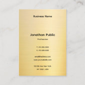 Custom Elegant Gold Look Template Professional Visitekaartje (Achterkant)