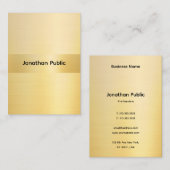 Custom Elegant Gold Look Template Professional Visitekaartje (Voorkant / Achterkant)