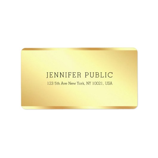 Custom Elegant Gold Professional Simple Template Etiket (Voorkant)