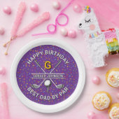 Custom Elegant Golf Party Design Papieren Bordje (Feest)