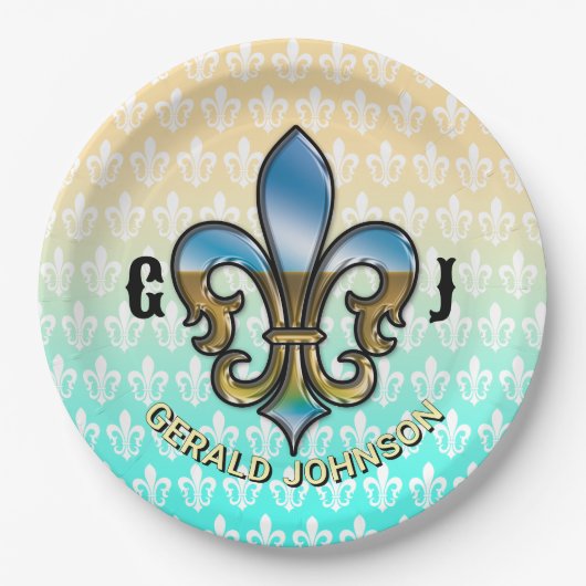 Custom Elegant Golf Party Design Papieren Bordje (Voorkant)