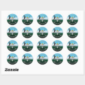 Custom Elegant Golf Party Design Ronde Sticker (Vel)