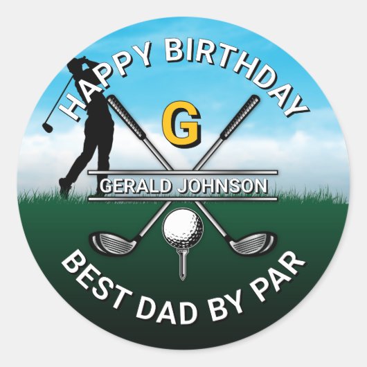 Custom Elegant Golf Party Design Ronde Sticker (Voorkant)
