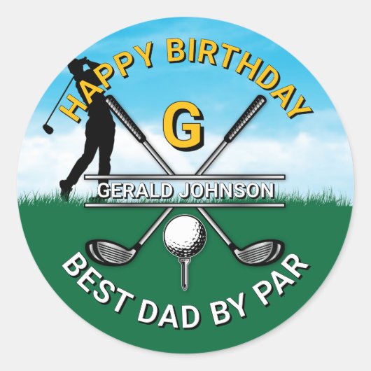 Custom Elegant Golf Party Design Ronde Sticker (Voorkant)