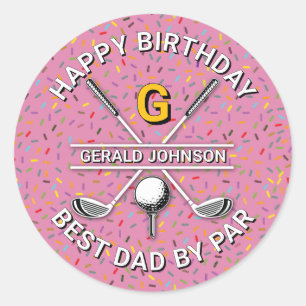 Custom Elegant Golf Party Design Ronde Sticker