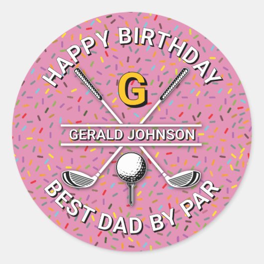 Custom Elegant Golf Party Design Ronde Sticker (Voorkant)