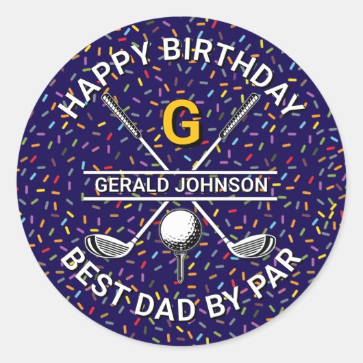 Custom Elegant Golf Party Design Ronde Sticker (Voorkant)