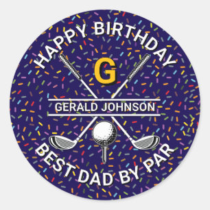 Custom Elegant Golf Party Design Ronde Sticker