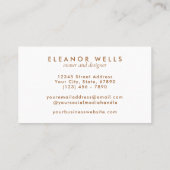 Custom Elegant Goud Marmer Creatieve Professional Visitekaartje (Achterkant)